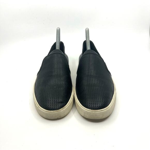 VINCE Black Perforated Leather Slip On Sneakers Women's 8 US - Picture 4 of 9